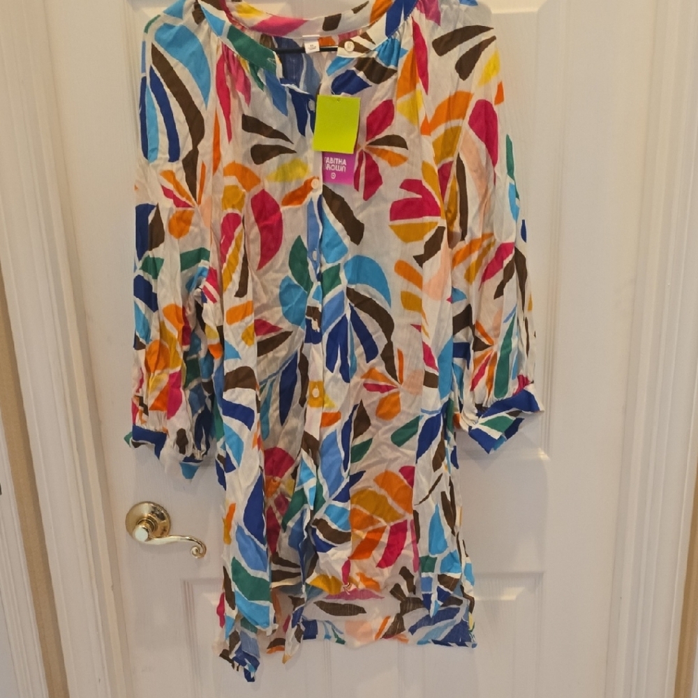 Tabitha Multicolor Leaf Print Blouse